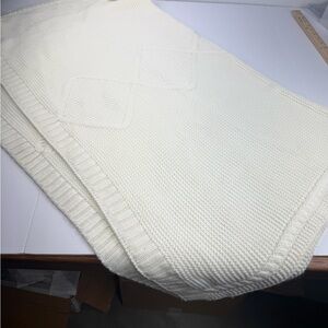 Aerie White Afghan Blanket Throw